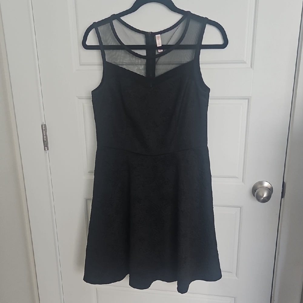 Xhilaration Black Mesh Detail Mini Dress